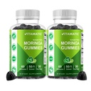 Vitamatic 2 Packs Sugar Free Moringa Gummies- 10000 mg Ækvivalent per servering (fra 50: 1 Extract 200 mg) - Complete Green Superfood 20X Extract - 60 Pectin Based Gummies