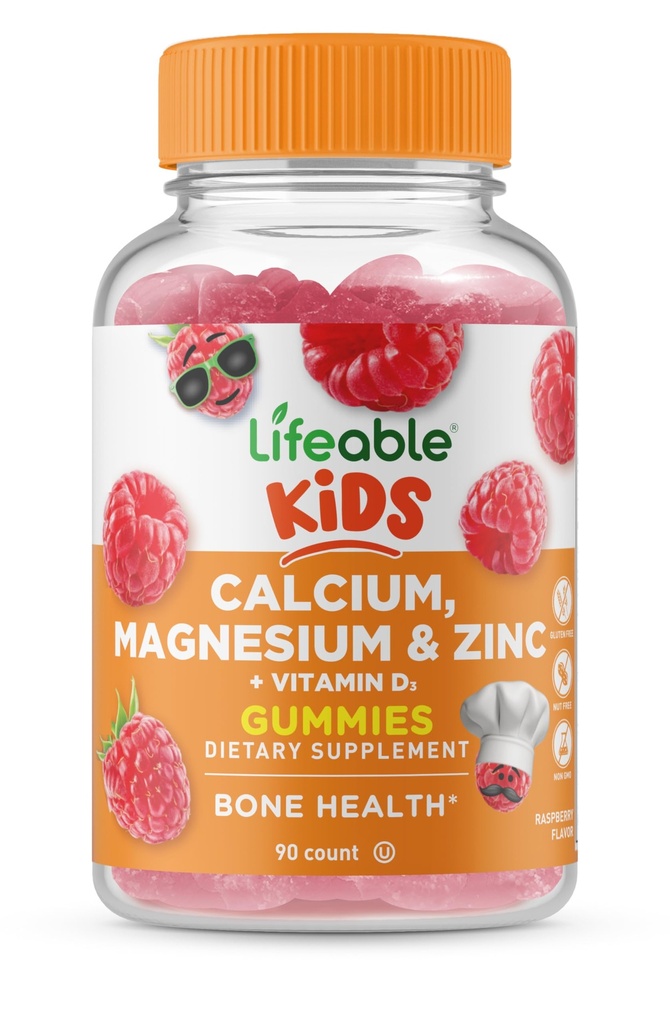 Lifeable Kids Calcium Magnesium Zink Gummeblade 124; Calcium med vitamin D3