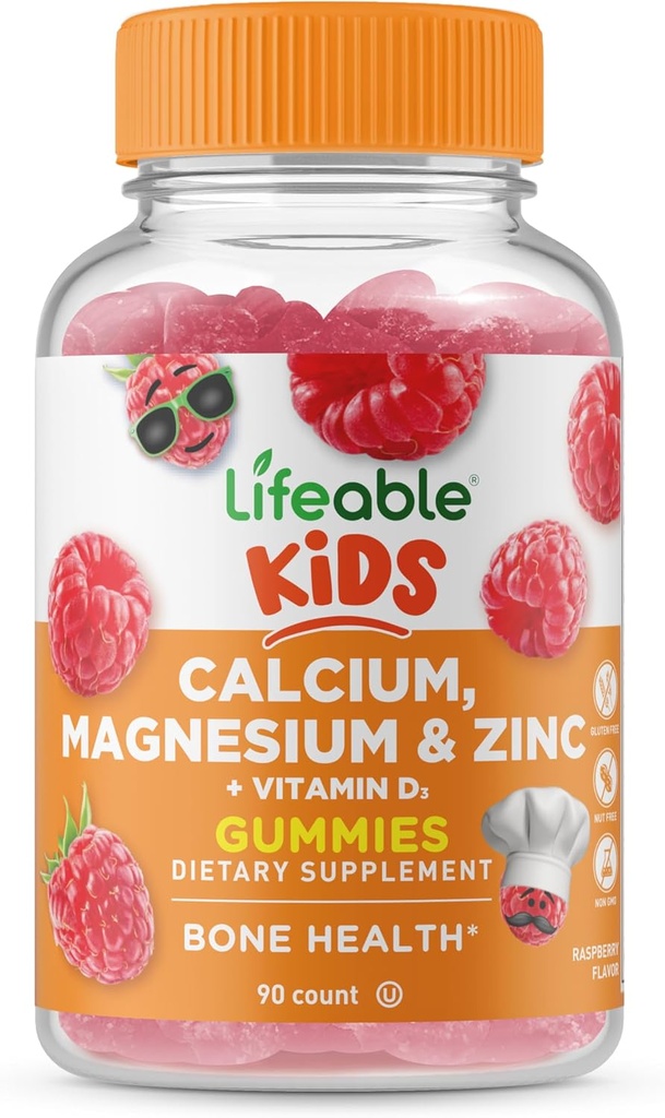 Lifeable Kids Calcium Magnesium Zink Gummeblade 124; Calcium med vitamin D3