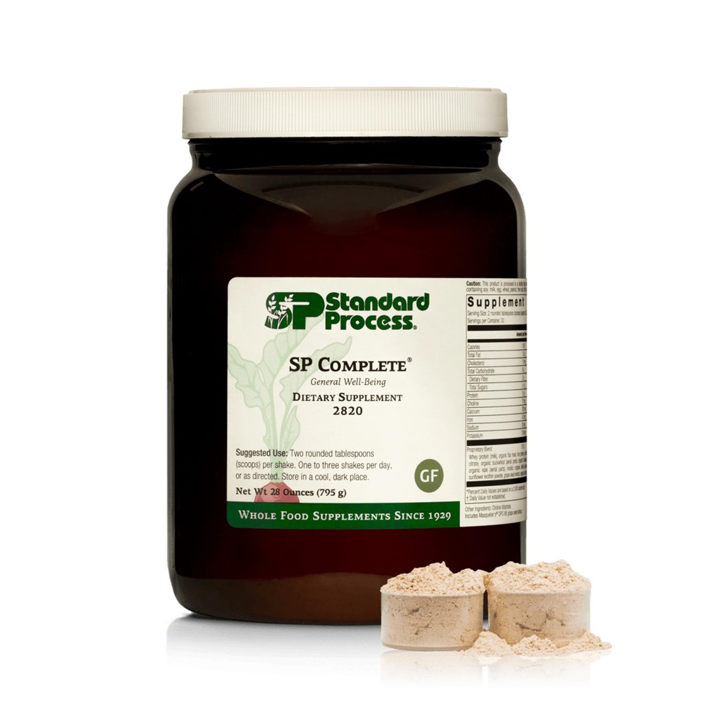 Standard Process SP Complete - pulver supplement til støtte muskelvækst & reparation - immunforsvar support med Brussels Spruts & Calcium - hele food- baseret protein pulver formel - 28 oz, 30 Servering