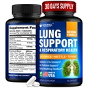 Afslut rygestøtte til Lung Cleanse & Sundhed - Lavet i USA - Lung Detox med lakridsrod, Ginger & Nettle Root, Grøn te, Thyme & Oregano blade til Lung Clear Support & Stress Relief - 60 kapsler