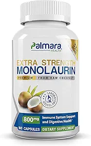 Palmara Health Extra Strength Monolaurin 1. 600 mg per servering, 800 mg pr. kapsel