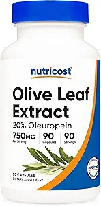 Nutricost Olive Leaf Extract (20% Oleuropein) 750 MG, 90 Kapsler - Non- GMO, Gluten Free