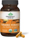 ORGANISK INDIA Gurkemeje med sort peber - Økologisk gurkemeje supplement og Curcumin supplement, Gurkemeje kapsler, fælles støtte & immunsystem support, hele rod, Trikatu - 90 kapsler