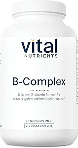 Vital Nutrients Vitamin B-Complex B124; Vegan High- Potency Methylerede B Complex Vitamin B124; B Vitamin Support Energy Production, Metabolisme, og Heart Health *