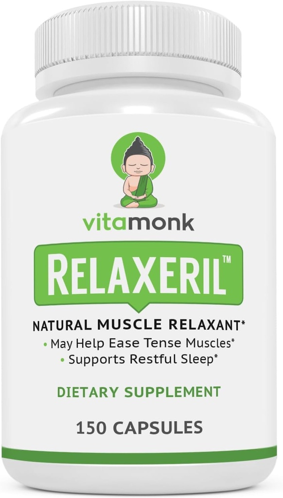 VitaMonk Relaxeril ™ All- Natural Muscle Relaxer - Muscle Relaxer Supplement - Komplet Muscle Relaxing Formel