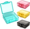 Lille Pill Box 4 stk, Cute Travel Pill Organizer sag Mini Tiny Clear Plastic Storage Containers Portable for Pocket Purse