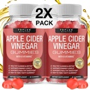 Toplux Apple Cider Vinegar Gummies - 1000mg ACV med B12, Beet Root, Pomegranat til immunsystem, Detox & Cleanse, Gummy Alternativ til Apple Cider Vinegar Kapsler, for Mænd Kvinder 2X Pack