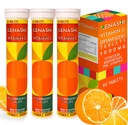 Vitamin C Effervescent tabletter 1000mg med Magnesium Zink Vitamin E & Kalium Vitamina C Efervescente 60 Tabel 3 Pack Vitamina C