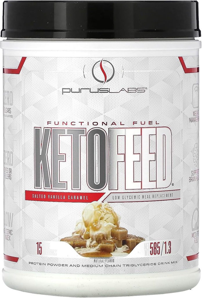 Purus Labs KetoFeed Protein Note 124; Keto Low Glycemic Protein Meal Erstatning Note 124; Low Carb, 0 Sugars
