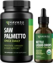 HAVASU NUTRITION Stinging Nettle Leaf Extract flydende dråber (60 Servere) & Saw Palmetto kapsler (100 Servere)