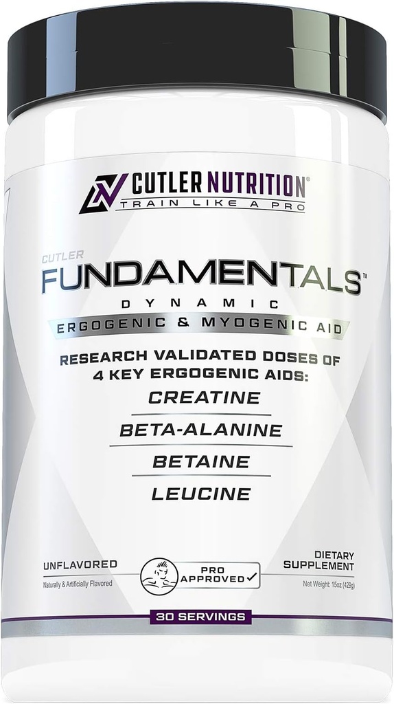 Fundamentals Intra eller Post Workout Inddrivelse Drik: 4 Key Ergogen aids for maksimal ydeevne og muskelvækst: Kreatin, Beta- Alanine, Betain, og Leucin, 30 Servere, Unflavored