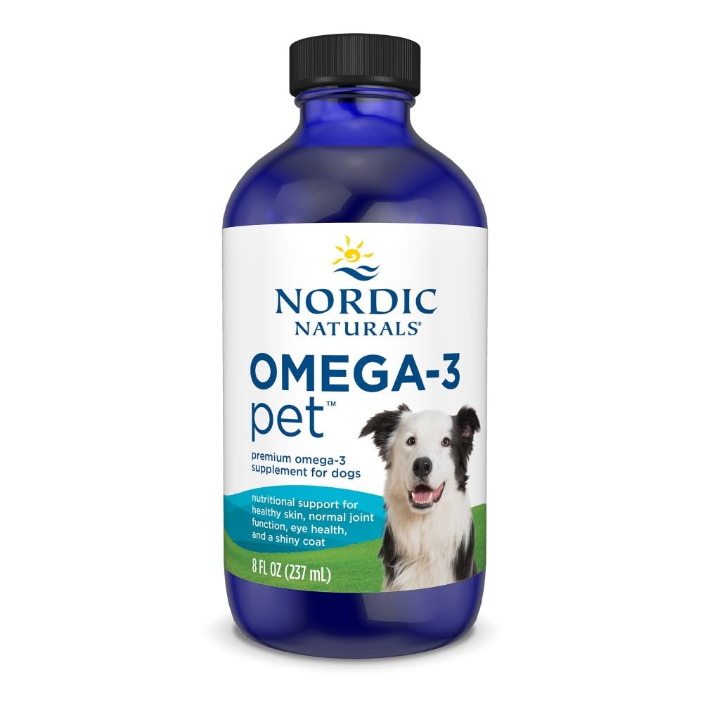 Nordic Naturals Omega-3 Pet, Unflavored - 8 oz - 1380 mg Omega-3 Per Teaspon - Fiskeolie til mellemstore til store hunde med EPA & DHA - fremmer hjerte, hud, coat, og immunsundhed
