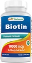 Bedste Naturals Biotin (også kaldet vitamin B7), 10.000 mcg 365 tabletter (365 greve (pakke med 1))