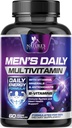 Multivitamin til mænd - Vitamin A, C, D, E, Zink, Calcium, Multivitaminer til immunforsvar support, Vitamin B12, Mænds daglige multivitamin supplement kapsler, Non- GMO Herre Multi Vitamin - 60 kapsler