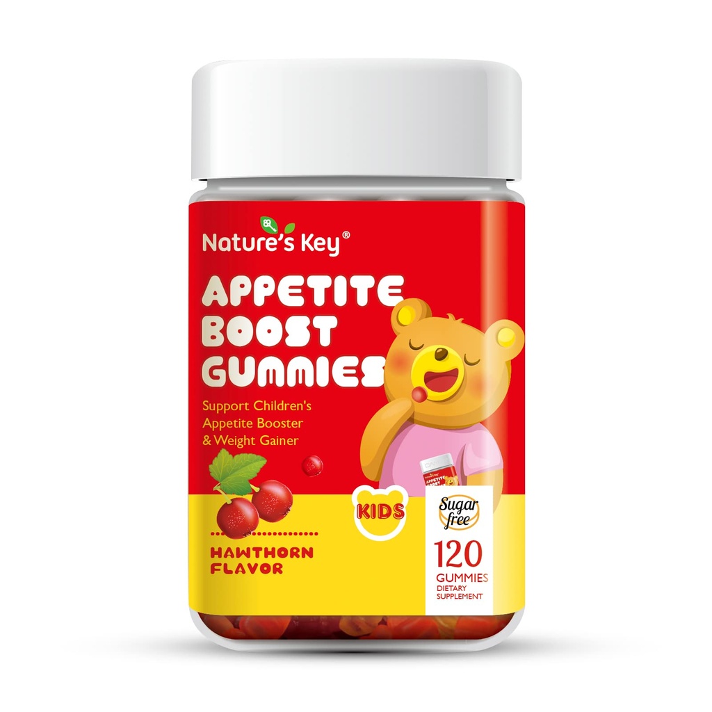 Naturens Key Appetite Booster Gummies - for børn at spise mere, Support Appetite Stimulant og Vægt Gainer -Hawthorn Flavor (120 Greve, pakke med 1)
