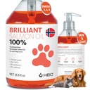 Lakseolie til hunde - Sund hud & Coat, Alle naturlige norske fisk olie kosttilskud til kæledyr, Omega 3 EPA DHA, Ideel til smøring, Allergi, Kløe, tørre hud, Fælles & ben sundhed - 16.9 Oz