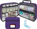 Vælg Stor Pill flaske Organizer med Pill Cutter, Medicine Bag, Case, Carrier for Medicin, Vitaminer, og medicinske forsyninger med faste lommer - til Home Storage og Rejser