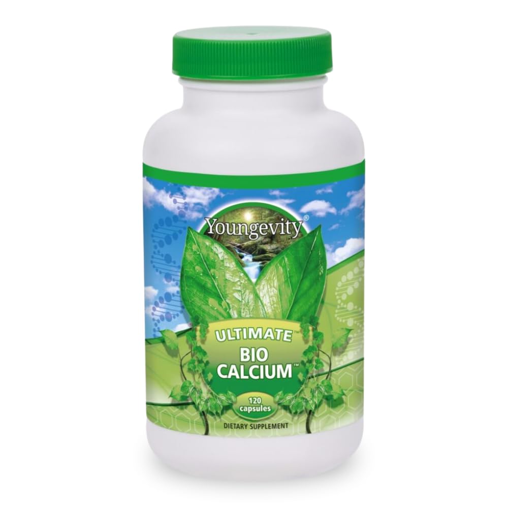 Youngevity Bio Calcium ™ - Bioavailable Chelated Calcium + Magnesium, Zink, Kobber, Kalium, Boron - Absorbible Knoglensupport - (120 kapsler)