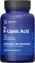 Geronova Research Bio- Enhanced R- Lipoic Acid, 115 mg kapsler - 4 måneders forsyning - Stabiliseret R Alpha Lipoic Acid supplement med forbedret absorption - 120 Tæl