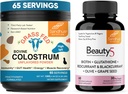 Sandhu 's Pure Bovine Colostrum Powder supplement til mennesker & Beauty5 Vegetariske Kapsler Budding124; Immun, Gut, Muskel, Hår, Hud og Nail Health Support