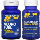 NATURLIGE STAKKER NeuroFuel Nootrop + Serotonin Brain Food Bundle - Understøtter hukommelse, mad og fokus * - 135 Total kapsler