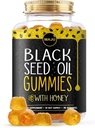 MAJUs Black Seed Oil Gummies med honning 90ct, 500mg BSO Gummy, Black Cumin Seed Nigella Sativa Oil, Cold- presset, Potent Formel, 90ct