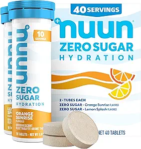 Nuun Zero Sugar Hydration Electrolyte Tablets - Sodium, Potassium, Chloride, Calcium, Magnesium, Light & Delicious Fruit Flavors, No Sugar, Gluten Free, Vegan, Mixed Citrus 4 Pack (40 Servings Total)