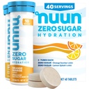 Nuun Zero Sugar Hydration Electrolyte Tablets - Natrium, Kalium, Chlorid, Calcium, Magnesium, Light & Delicious Fruit Flavors, No Sugar, Gluten Free, Vegan, Mixed Citrus 4 Pack (40 Servere i alt)