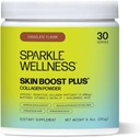 Sparkle Wellness VERISOL Bioactive Hydrolyzed Collagen Peptider Dex124; Collagen Powder supplement med C-vitamin & Hyaluronsyre til hår, hud, og negle sundhed Dex124; Skin Boost Plus (chokolade) [30- Serves]