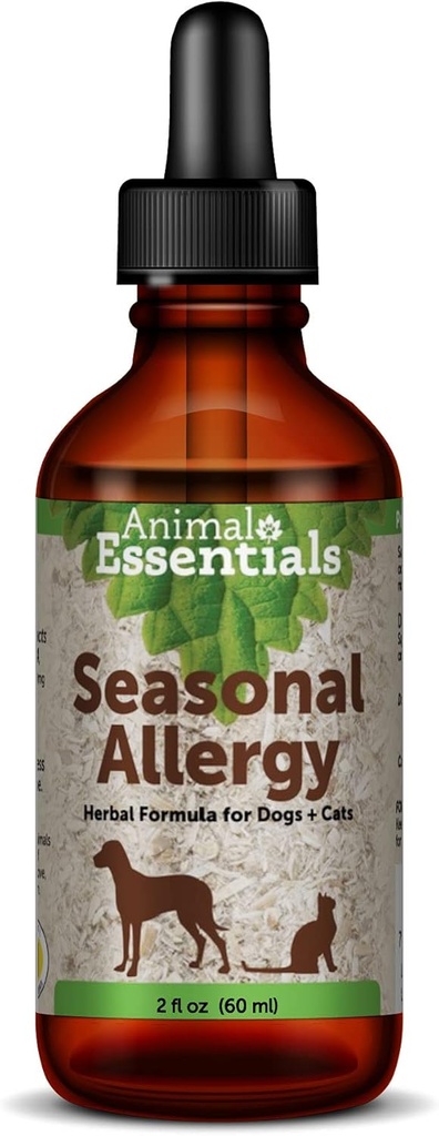 Animal Essentials Seasonal Allergy - Formulated with Nettle Leaf, Eyebright Herb, Licorice and Burdock Root, Herbal Formula for Dogs and Cats, Organic Herbs, Natural Vitamins and Minerals - 2 fl oz