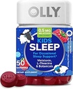 OLLY Kids Sleep Gummy, 0,5 mg Melatonin, L Theanine, Kamille, og Lemon Balm, Childrens Chewable Supplement, Hindbær - 50 Greve