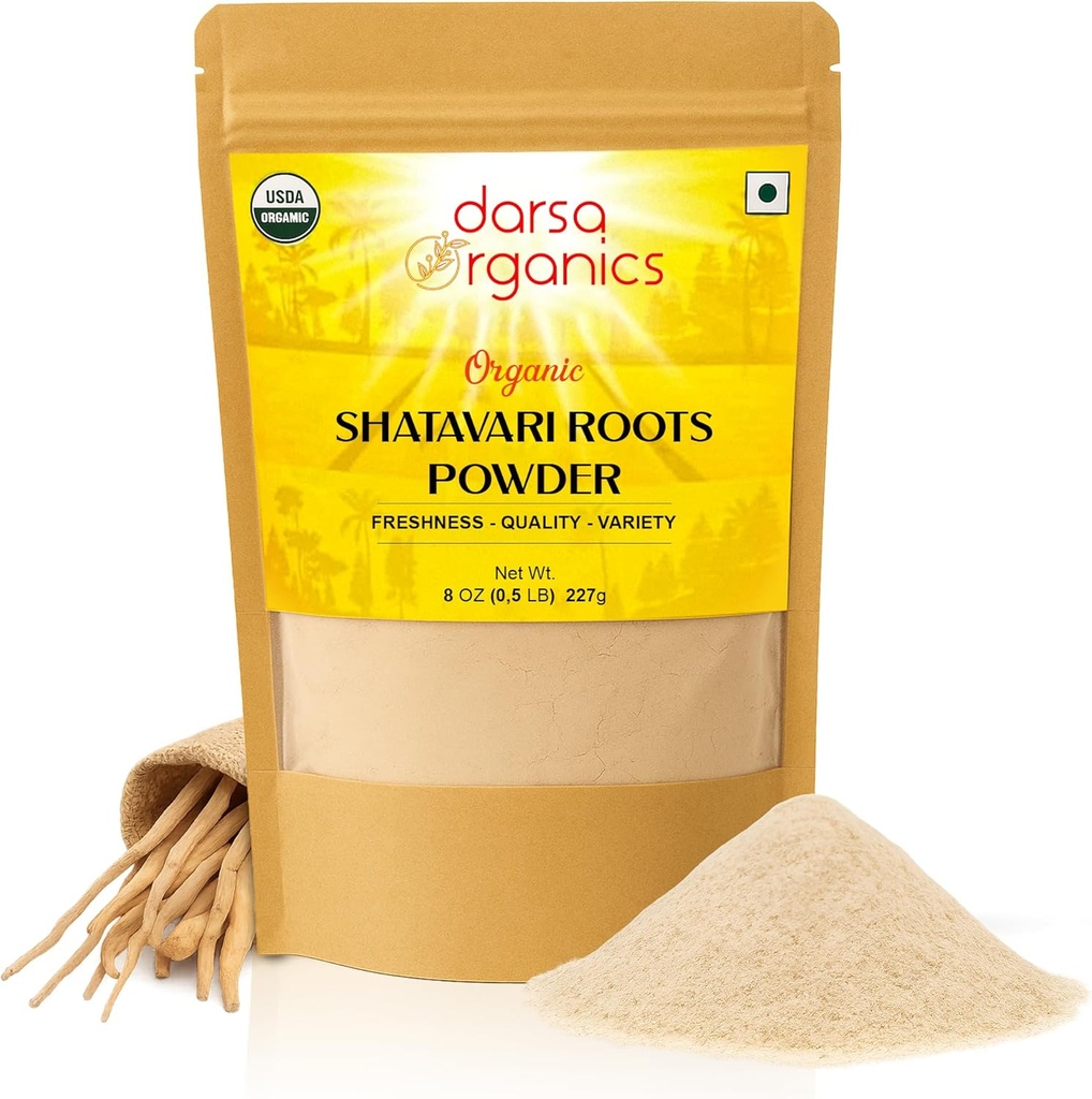 Shatavari Powder 8 oz, USDA Organic Certified Asparagus Racemosus, Ayurvedic Herb for Women 's Health, Hormonal Balance & Vitality, Great for Tea & Smoothies, Non- GMO, Vegan, Kosher