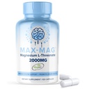 Max- Mag Magnesium L- Threonate Supplement - 105 Kapsler Lavet i USA- Magtein 2000mg Kompleks med vitamin D3 og K2 til søvn, Mood & Brain Magnesium L Threonate Kapsler Nutrition af MaxLife Naturals