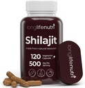 Shilajit Pure Himalayan Extract 500mg med 15% Fulvic Acid 500mg - 120 Vegetariske Kapsler, 4 Måned Supply, Organic Supplement for Vitality & Mental Clarity, Made in USA, Gluten Free, Non- GMO