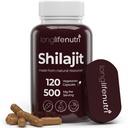 Shilajit Pure Himalayan Extract 500mg med 15% Fulvic Acid 500mg - 120 Vegetariske Kapsler, 4 Måned Supply, Organic Supplement for Vitality & Mental Clarity, Made in USA, Gluten Free, Non- GMO