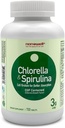 NANOWELL Chlorella & Spirulina 720 tabletter - Chlorella, Spirulina, Antioxidanter, Vitaminer, Rig i proteiner, brudt cellevæg (720 Greve)