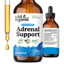 Wild & Organic Adrenal Support Drops for Positive Outlook - Natural Adrenal Support Support for Kvinder og Mænd - Vegan, Ingen Sukker & Alkohol - 2 - Måned Supply - 4 fl oz