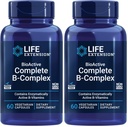 Life Extension Bioactive Complex B- Complex, Heart, Brain and Nerve Support, Sund energi, Metabolisme, Complete B Complex, 60 Vegetariske Kapsler (pakke med 2)