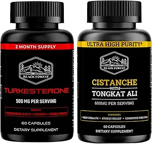 Black Forest Supplements Starter Pack Bundle. 1 X Turkesteron + 1 X Cistanche (TESTO Pack)