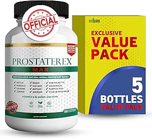 ProstateRex Max Extra Strength Health Support, Saw Palmetto, Vegan, Non- GMO, Gluten- Free - 300 kapsler (5)