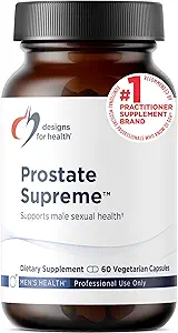 Design til sundhed Saw Palmetto Prostata Supplement for mænd - Prostata Supreme med Saw Palmetto, DIM, Vitaminer, Nitle, Zink + Chrysin - non-GMO, Soy Free (60 kapsler)