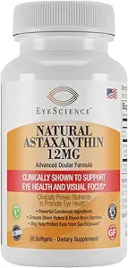 EyeScience Astaxanthin 12 mg, non- GMO, gluten fri, 30- greve