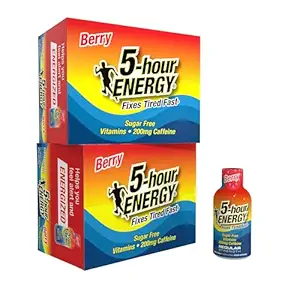 5-timers ENERGY Regelmæssig styrke Energy Shot, Berry Flavor (1,93 oz., 24 Greve) Nul kalorier & sukker- fri 200 mg kaffe Shot, Aminosyrer & B Vitamin, Kosttilskud