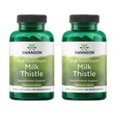 Swanson Milk Thistle - Herbal Lever Support - Natural Formel Hjælper til at opretholde total sundhed & velvære - (100 kapsler, 500mg hver) 2 Pack