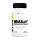 Nutrabio Lions Mane- tillæg Capsules - Organic Lions Mane Mushroom Powder (500 mg) - Fokus, hukommelse, immunitet - 60 vegetabilske kapsler