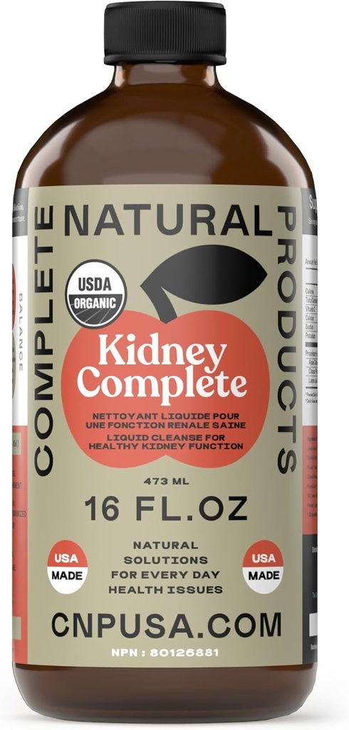 Komplette naturlige produkter Nyre Komplette - 16oz glasflaske, Nyre Rengøring