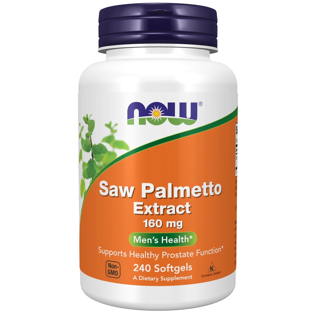 Now Foods Supplements, Saw Palmetto Extract (Serenoa repens) 160 mg, Men 's Health *, 240 Softgels