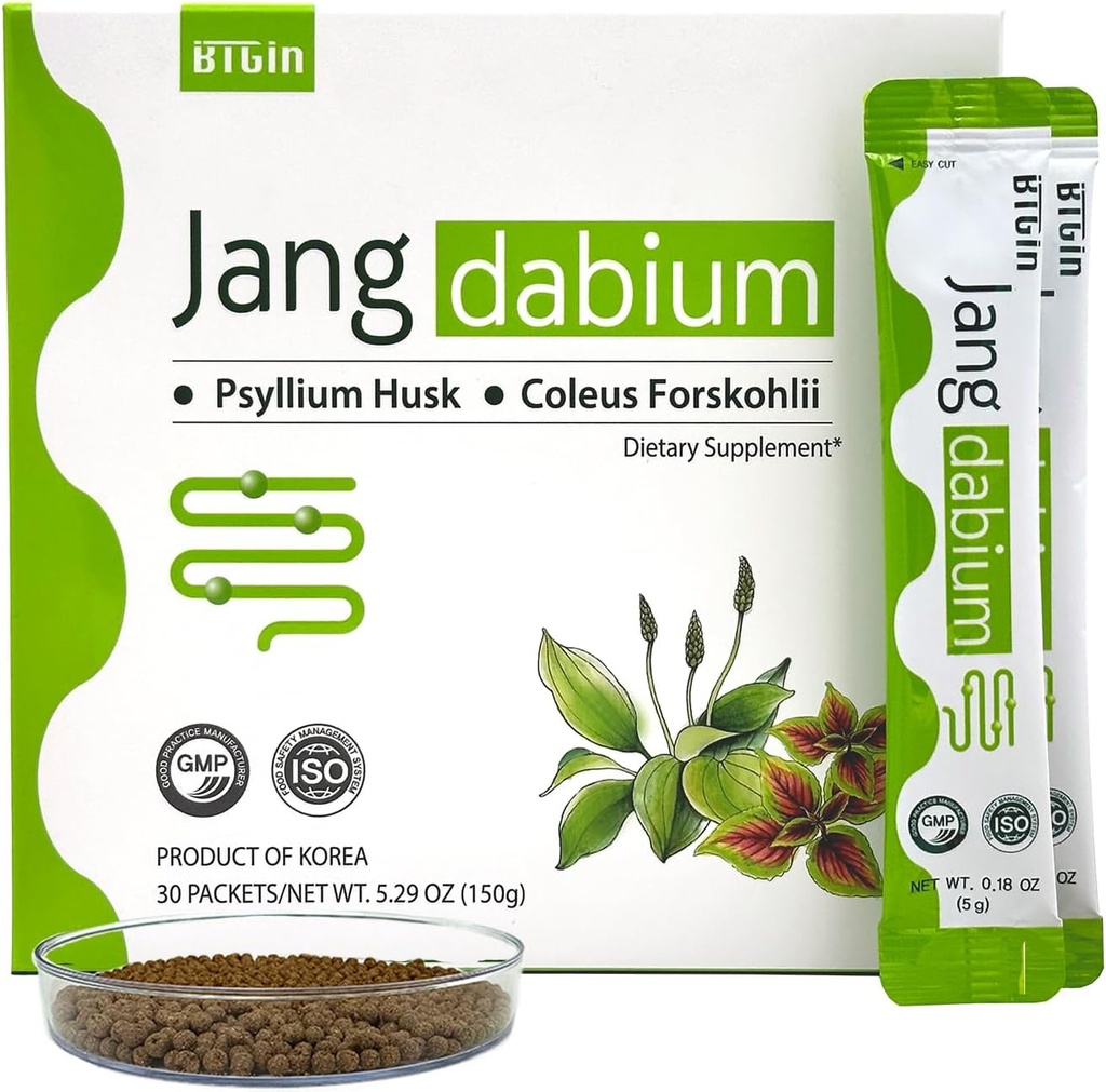 Psyllium Husk Fiber, Coleus Forskohlii, Fish Collagen supplement til fordøjelsessygdomme, Vægtshåndtering Colon Cleanse, Jangdabium 30 Pakker