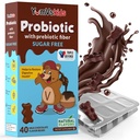 Yumvs Probiotika for børn med Prebiotic Fiber Sukker Gratis chokolade Chewable Kosttilskud - Kosttilskud Chewables for fordøjelsessygdomme - Toddlers, Kids & Teens 60 Greve